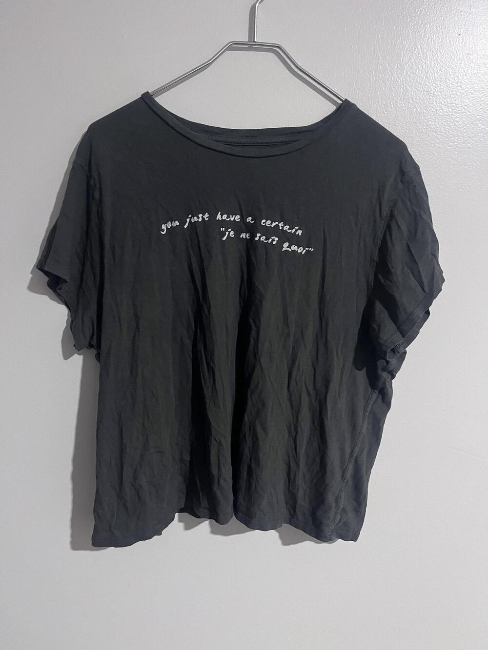 Aerie T-Shirt Womens XL Black Oversized Crew Neck Short Sleeve Jersey Tagless
